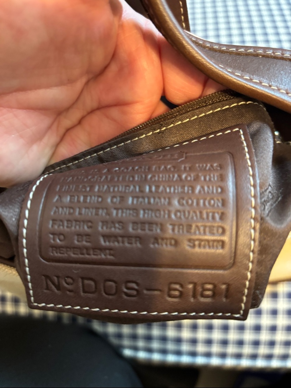 Coach Beige Canvas Top-Handle mini Bag with Brown leather  Trim - Picture 8 of 11